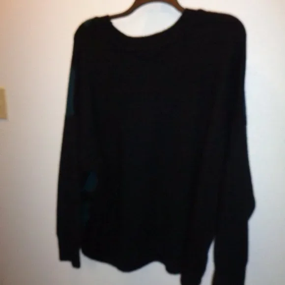 NEW EVRI Sweater Size 3X Black & Teal Crewneck Women's Plus - Picture 7 of 9